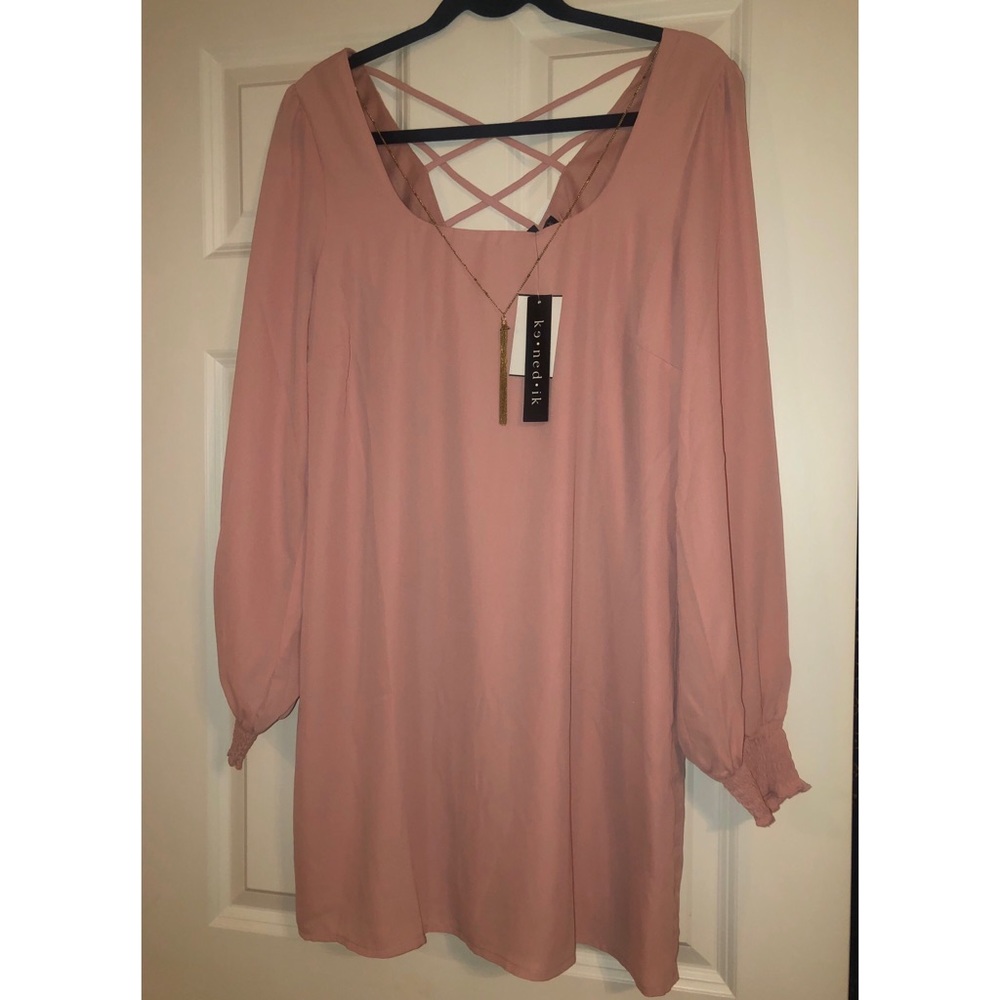 Blush Criss Cross Shift Dress